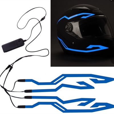 ❡▩✜ Motorcycle Helmet Cold Light Mod Kit Flashing Stripe Luminous Sticker LED Night Riding Lights Motorcycle Helmet Decoration