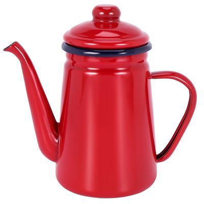 1.1L High-Grade Enamel Coffee Pot Pour over Milk Water Jug Pitcher Barista Teapot Kettle for Gas Stove and Induction Cooker