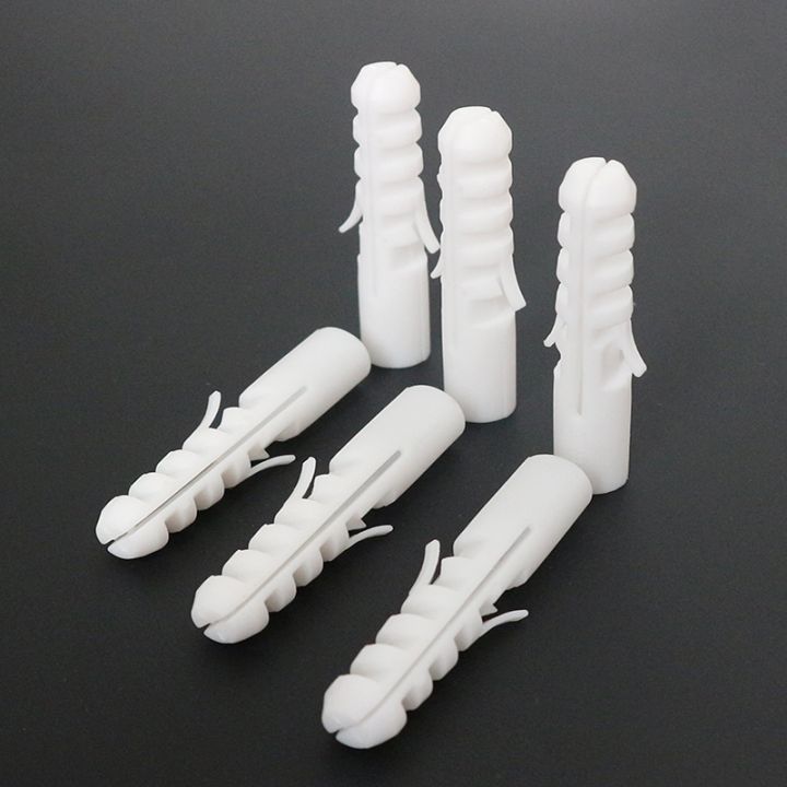 freeshipping-100pcs-5-6-7-8-10-12-14mm-plastic-expand-nail-expansion-tube-pipe-wall-anchors-plugs-with-phillips-head-screw