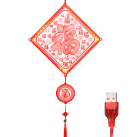 China New Year Decorations Chinese Lantern Light Happy New Year Spring Festival LED Hanging Lights USB Interface