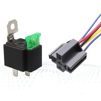 【CW】30A DC12V Pre Wired 4 Pin Relay Mounting Base Auto Relay Socket Holder With 2pcs 30A Medium Fuse