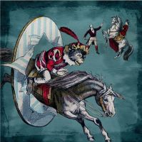 ✸ Circus Horse Monkey Art ฟิล์มพิมพ์ผ้าไหมโปสเตอร์ Home Wall Decor 24x24inch