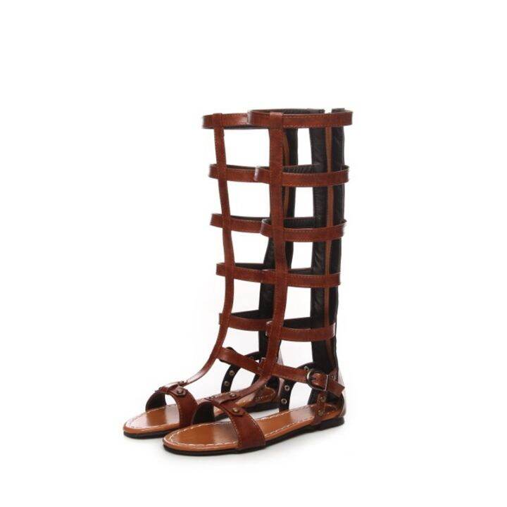 ขายดีที่สุด-ioztt2023-luxury-shoes-women-designers-2020-new-flat-sandals-sexy-european-style-roman-large-summer-cool-boots-1920-2