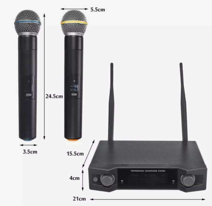 ไมโครโฟนไร้สาย-ไมค์ลอยคู่-uhf-ประชุม-ร้องเพลง-พูด-wireless-รุ่น-a-666-พร้อม-กระเป๋าหิ้ว