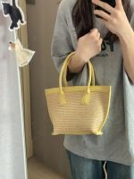 Uniqlo New Fashion version Womens Bags 2023 Summer New Ladies Simple Straw Bucket Handbag Fashionable Seaside Resort Style Crossbody Bag