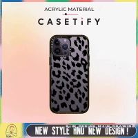 Fashion ins Black Leopard Print CASETiFY Phone Case Compatible for iPhone14/13/12/11/Pro/Max iPhone Case 14Pro/Max Case Transparent Shockproof Protective Acrylic Back Cover