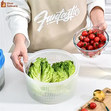 Plastic Large Salad Spinner Leaf Dryer Lettuce Veg Drainer