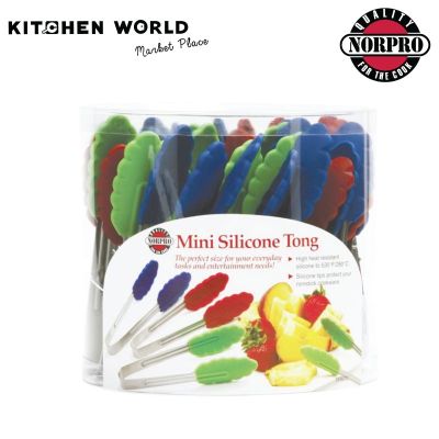 NORPRO 1958DC MINI SILICONE S/S TONG ASSORTED COLOR