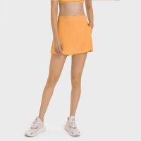 Solid Color Fitness Tennis Skort Women Sport Short Skirt Comprehensive Training Jogging Quick Dry Fake Two piece Dress