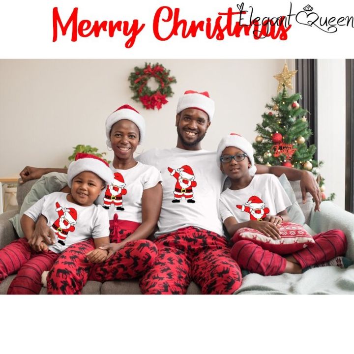 สง่างาม-เสื้อยืดราชินี-dabbing-ซานต้าคริสมาสต์ครอบครัวเสื้อยืดเสื้อผ้าวันคริสต์มาสผ้าฝ้ายสำหรับเด็ก