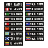 1PC 10cmX2.5cm Custom Name Flag Patch Stripes Badge Iron On Or Hook Loop Pakistan Georgia Bahrain Macedonia Kazakhstan Scotland Replacement Parts