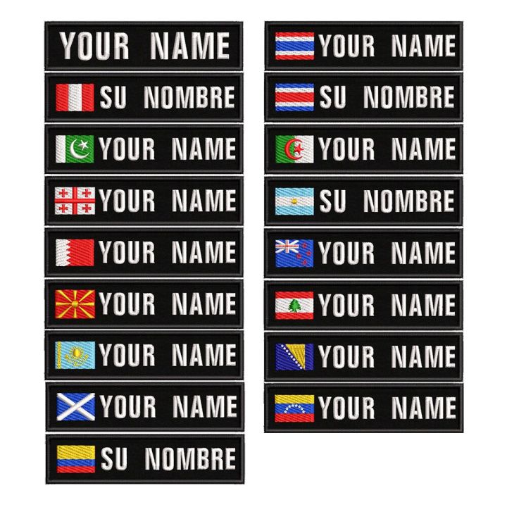 1pc-10cmx2-5cm-custom-name-flag-patch-stripes-badge-iron-on-or-hook-loop-pakistan-georgia-bahrain-macedonia-kazakhstan-scotland-replacement-parts