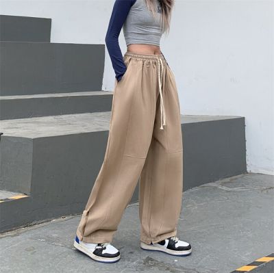 เสื้อชูชีพทรงแบ็กกี้กางเกงขากว้างเสื้อผ้าแนวสตรีท Y2K กางเกงผู้หญิงคาร์โก้
