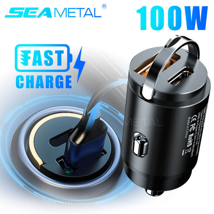 100W Super Fast Car Charger Double Port 4.8A Charging 12V24V USBA