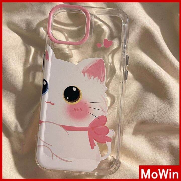 mowin-เข้ากันได้สำหรับ-เคสไอโฟน-เคสไอโฟน11-เคส-iphone-11-สำหรับ-iphone-14-pro-max-เคส-iphone-เคสนิ่ม-tpu-เคสใสชุบปุ่มกันกระแทกแมวแมวน่ารักเข้ากันได้สำหรับ-iphone-13-pro-max-12-pro-max-11-pro-max-7plus