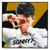 Son Heung min #2 ‎ซน ฮึง มิน Tottenham Hotspur สเปอร์ รูปภาพ​ติด​ผนัง​ pop art พร้อมกรอบและที่แขวน ฟุตบอล​ กรอบรูป​​​​ แต่งบ้าน รูปภาพ