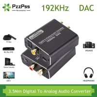 PzzPss 192KHz Digital To Analog Audio Converter Optical Coaxial Fiber SPDIF to RCA 3.5mm Jack Audio Adapter for TV Box/DVD/HDTV