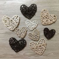 10pcs 7cm Rustic Grapevine Wreath Vine Creative Heart Lightweight Wreath Pendant for Door Christmas Wall Wedding Decor