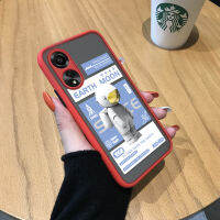 พร้อมเคสโทรศัพท์สำหรับ OPPO A78 4G เคสโทรศัพท์การ์ตูนอวกาศนักบินอวกาศนิ่มมีน้ำค้างแข็งโปร่งใสขอบแข็งเด็กชายคลุมทั้งหมดกันกระแทกกล้องป้องกันเคส