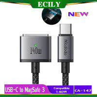 ECILY สายชาร์จแม่เหล็กเร็ว140W USB-C กับ MagSafe 3สำหรับ MacBook Air/โปร14 16 CA-147 2เมตร