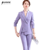 Women Suits New Spring Autumn High End Fashion Temperament Formal Long Sleeve Blazer And Pants Office Ladies Work Wear