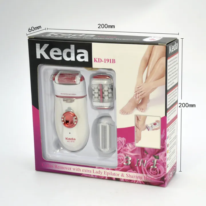 2021kemei 3 In 1 Electric Epilator Women Female Face Hair Removal Lady Electronic Foot File 3225