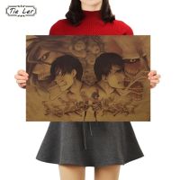 Attack On Titan Home Decor Retro พิมพ์โปสเตอร์ Kraft Canvas Wall Decor ยอดนิยมคลาสสิกญี่ปุ่น Anime Liyanhong2