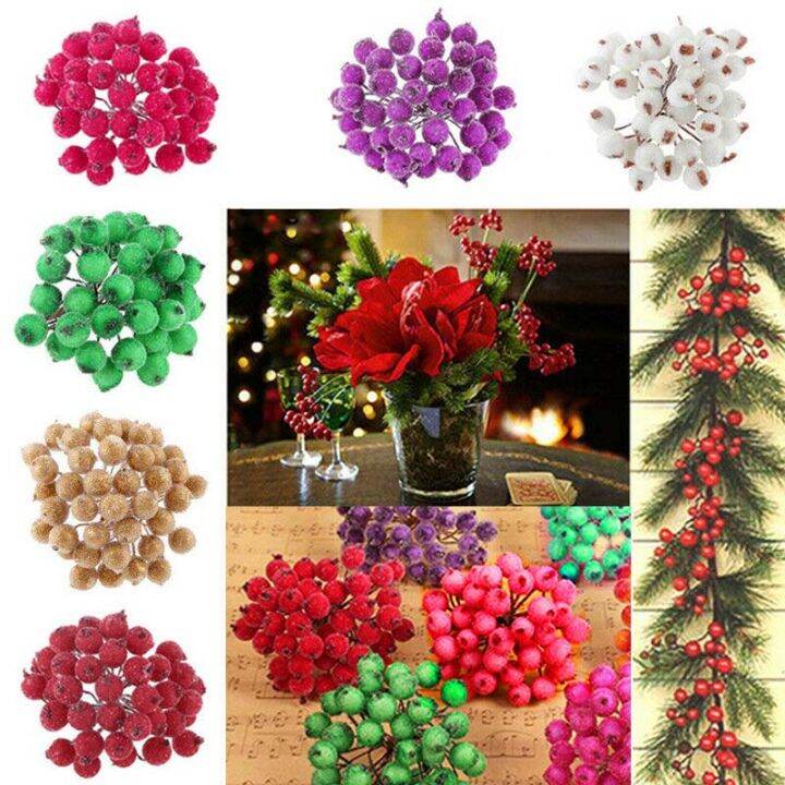 M METERXITY 6-Pack Artificial Holly Berries – 9.8 Inch Faux Frosted Blueberry Stems For Christmas & Home Decor - View #11