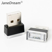 JaneDream Bộ Đèn Chiếu Sáng Nội Thất Xe Hơi Mini Không Dây LED USB Màu Trắng Mới, Đèn Tạo Không Khí Trang Trí Nội Thất Xe Hơi