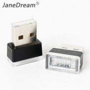 Janedream Màu Tím Mới Đèn LED USB Mini Xe Không Dây Chiếu Sáng Nội Thất