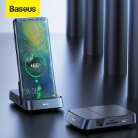 Baseus USB C HUB Dock Station USB 3.0สำหรับ Samsung S20 Note 20 HDMI เครื่องอ่านการ์ด Type C แยก USB สำหรับ Huawei P40