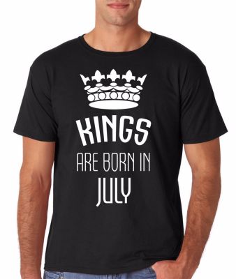 T Shirt Pria Fashion T Shirt 100% Katun Print Shirt Kings Born In July Lucu Dewasa Tee Shirt Kasual S-4XL-5XL-6XL