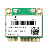 WiFi 6E AX3000H Wireless Wifi Network Card Green Wireless Network Card BT 5.2 for Mini PCIE Wi-Fi Adapter for Desktop/Laptop Win10