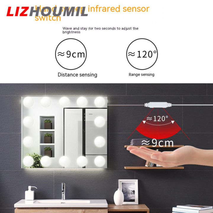 lizhoumil-หลอดไฟกระจกแต่งหน้า-led-หรี่แสงได้กันน้ำบำรุงรักษาตาความสว่างสูงอินฟราเรดเซ็นเซอร์ไฟกระจกส่องหน้าหลอดไฟกระจก