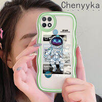 เคส Chenyyka สำหรับ OPPO เคส A15 A15s A35 4G ลายการ์ตูนนาซ่าดีไซน์ใหม่อวกาศขอบคลื่นนุ่มเคสมือถือกันกระแทกแบบใสเคสโปร่งใสลายกล้องถ่ายรูปเรียบง่ายอ่อนโยนฝาครอบป้องกัน