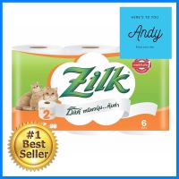 กระดาษชำระ ZILK DOUBLE ROLL แพ็ค6TOILET TISSUE ZILK DOUBLE ROLL PACK 6 **ขายดีที่สุด**