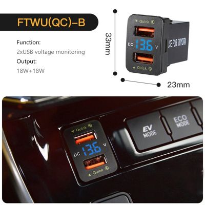 36W Fast Car Charger QC3.0 Dual USB Fast Charger with Voltage Waterproof Charger for Toyota