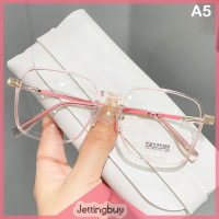 Jettingbuy】แว่นตาป้องกันแสงสีฟ้าแฟชั่นลดราคาพิเศษ,แว่นตาแบบโปร่งใสกรอบขนาดใหญ่ใส่ได้ทั้งชายและหญิงแว่นสายตา