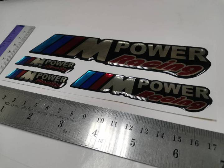 สติ๊กเกอร์-ชุด-เทเรซิ่นนูน-สำหรับรถ-bmw-คำว่า-m-power-racing-ติดรถ-แต่งรถ-บีเอ็มดับบลิว-sticker-สวย-ติดก้านล้อ-ติดกันสาด-ติดก้านล้อรถ-ติดกันสาดรถ