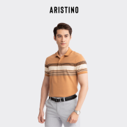 Áo polo ngắn tay ARISTINO phom suông nhẹ, họa tiết kẻ ngang tinh tế