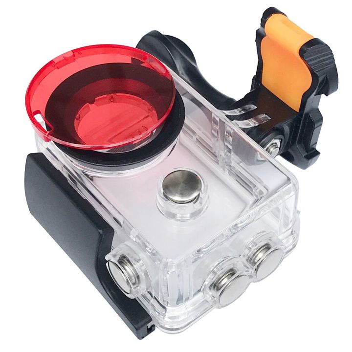 ตัวกรองเวลาดำน้ำสีแดง-h9พร้อมทุ่นลอยสำหรับ-h9-eken-h9r-h3r-w9s-w9กระเป๋ากล้องกันน้ำฝาครอบเลนส์ฟิลเตอร์สีแดง
