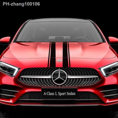 【CC】 Sport Wrap Vinyl Film Decals Car Hood Stripes Cover Stickers Bonnet Racing Decoration Accessories