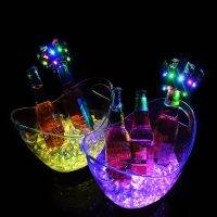 8L Rechargeable LED Ice Buckets clear Acrylic Barrel Luminous ICE Bucket Nightclubs Light Up Champagne Beer Buckets