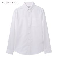 GIORDANO เสื้อเชิ้ตผู้ชาย แขนยาว Mens Wrinkle Free Shirts 01048024