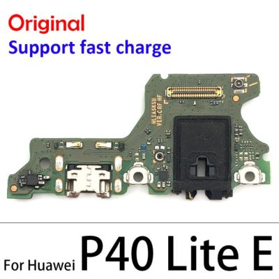 แท่นแจ็คชาร์จพอร์ต Usb ดั้งเดิม100% ตัวหัวเชื่อมปลั๊กบอร์ดซ่อมโทรศัพท์มือถือสายเคเบิ้ลยืดหยุ่นสำหรับ Huawei P9 P10 P20 P30 P40 Pro Lite Plus E