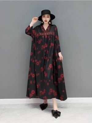 XITAO Dress Loose  Women Casual Dot Print Dress