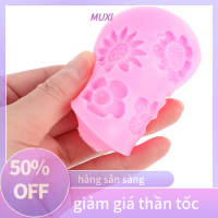 ?【HOT SALE】MUXI ห้าหลุมดอกไม้ซิลิโคน fondant ไอซิ่งแม่พิมพ์แต่งงานตกแต่งเค้กแม่พิมพ์