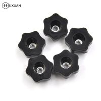 4 PCS M6 Female Thread Bintang Berbentuk Kepala Clamping Nuts Tombol dengan Melalui Lubang untuk Peralatan Industri