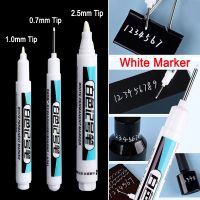 3Pcs Set 0.7mm 1.0mm 2.5mm White Color Permanent Paint Oily Marker Pen For Tyre Wood Glass Leather Metal Ceramic Art Graffiti