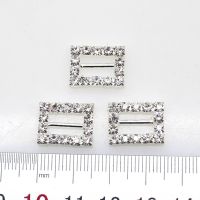 【CW】 ZMASEY Sale Price 10pcs/Lot 16x12MM Rectangle Rhinestone Buckle Invitation Slider Wedding Card Decoration